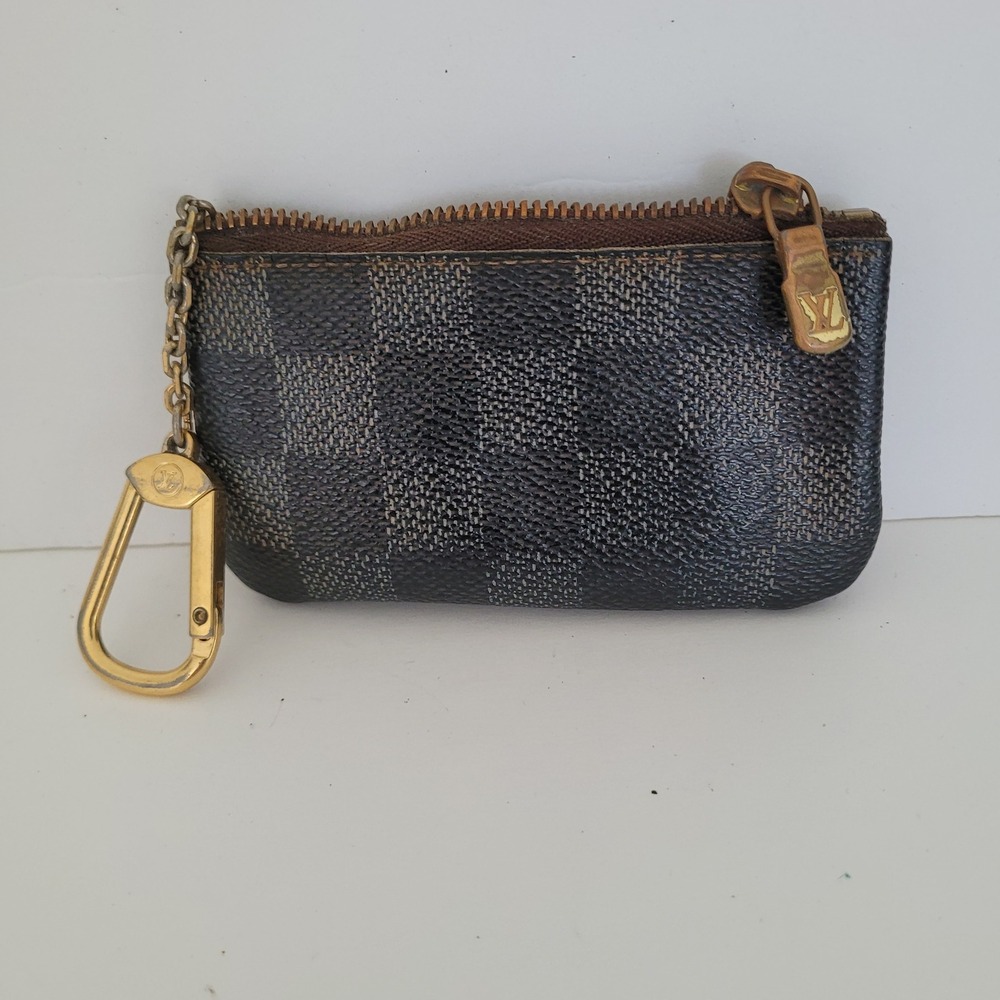 Louis Vuitton Damier Ebene Pochette Cles Key Pouch Brown Wallet N62658